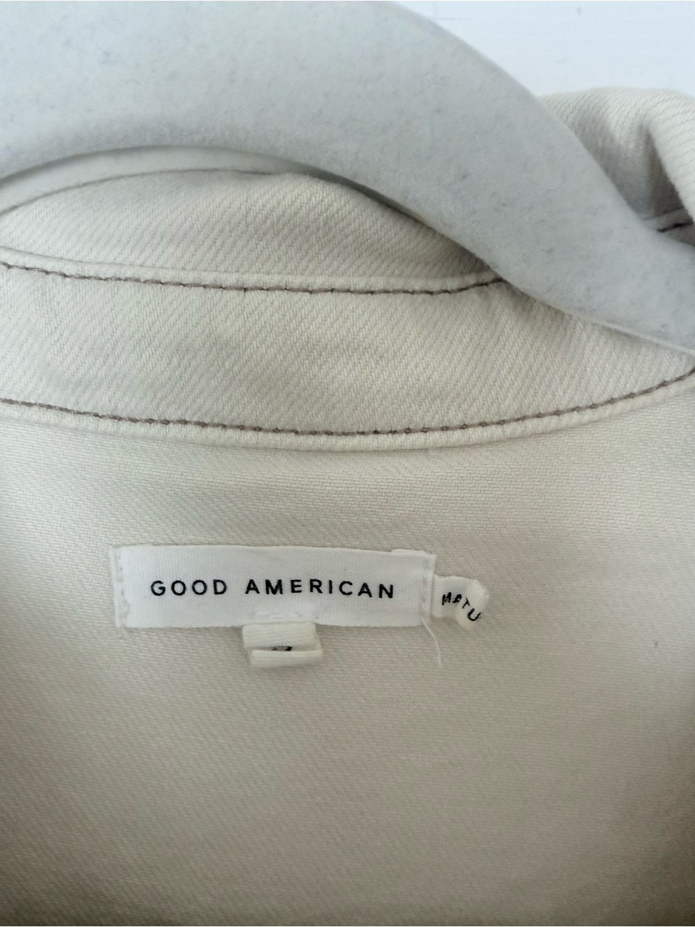Good American Cream Short-Sleeve Denim Jumpsuit - Picture 5 of 5